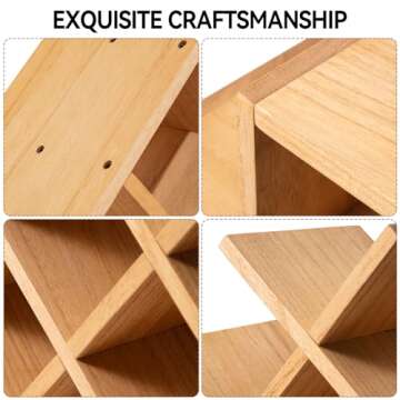 KIRIGEN 8-Bottle Wooden Wine Rack - Stylish & Eco-Friendly