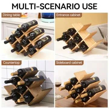 KIRIGEN 8-Bottle Wooden Wine Rack - Stylish & Eco-Friendly