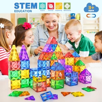 52PCS Magnetic Tiles for STEM Learning Fun and Play