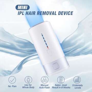 Laser Hair Removal for Women Men Permanent IPL Hair Remover Device for Home Use with 5 Levels Mini P...
