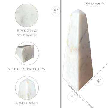 Glimpse & Hollow 8" Marble Pyramid Decorative Object