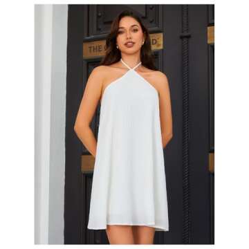 OYOANGLE Women’s Beach Dress: Stylish Sleeveless Halter