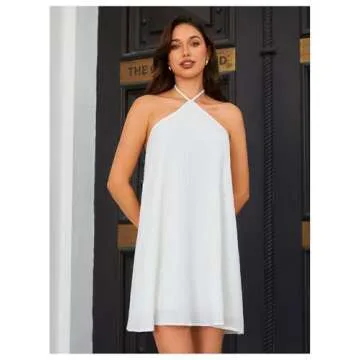 OYOANGLE Women’s Beach Dress: Stylish Sleeveless Halter