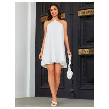 OYOANGLE Women’s Beach Dress: Stylish Sleeveless Halter