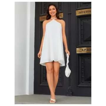 OYOANGLE Women’s Beach Dress: Stylish Sleeveless Halter