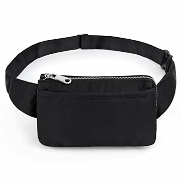 UTO Fanny Pack for Women Men Water-Repellent Nylon Belt Bag Fashion Lightweight Waist Pack with 5 Zi...