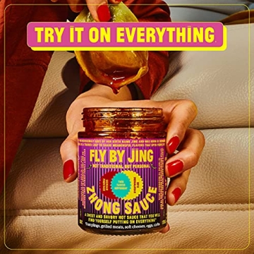 FLYBYJING Variety Pack w/Sichuan Chili Crisp, Zhong Sauce & Chengdu Crunch, All Natural & Vegan, Perfect Hot Sauce Gift for Foodies, 6oz (3 Pack)