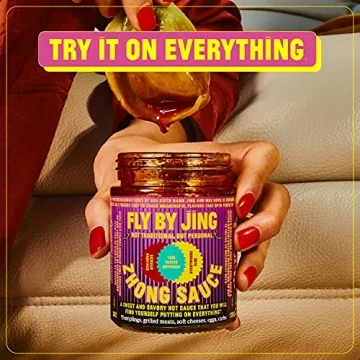 FLYBYJING Variety Pack w/Sichuan Chili Crisp, Zhong Sauce & Chengdu Crunch, All Natural & Vegan, Perfect Hot Sauce Gift for Foodies, 6oz (3 Pack)