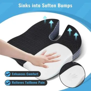 Comfortable Car Wedge Seat Cushion | Memory Foam Support