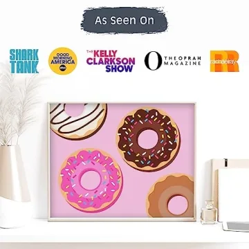 Pink Picasso Kits Paint by Number for Kids | DIY 8x10 Beginner Color by Numbers Canvas Painting Art Kits | Delicious Doughnuts