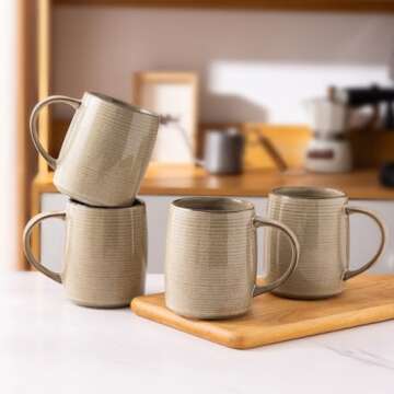 GBHOME 18oz Large Ceramic Coffee Mugs Set of 4