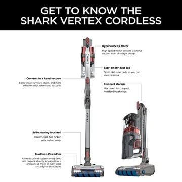 Shark Vertex Cordless Stick Vacuum with DuoClean PowerFins