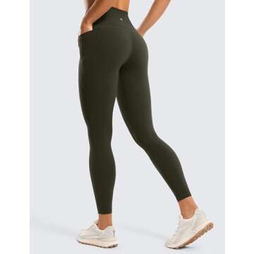 CRZ YOGA Women's Butterluxe Workout Leggings - Soft & Stylish Olive Green