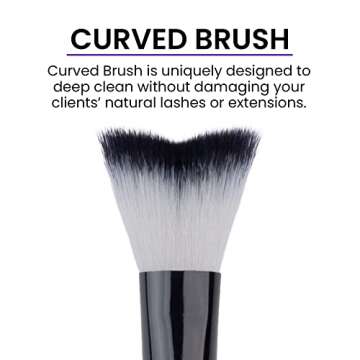 5 Pcs Lash Shampoo Swoop Curved Brush - Set for Eyelash Extension Cleansing,Soft Makeup Removal - Ey...