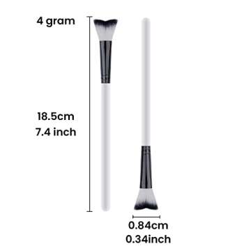 5 Pcs Lash Shampoo Swoop Curved Brush - Set for Eyelash Extension Cleansing,Soft Makeup Removal - Eyelash Wash Bath Tools Supplier Home and Salon Use Cleanser Brush - White&Black