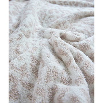 Fluffy Microfiber Leopard Knitted Throw Blanket - Super Soft & Cozy