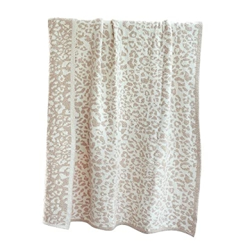Fluffy Microfiber Leopard Knitted Throw Blanket - Super Soft & Cozy