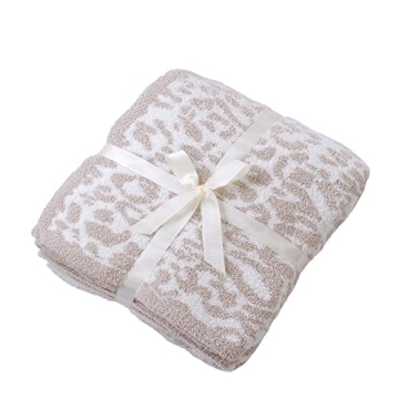 Fluffy Microfiber Leopard Knitted Throw Blanket - Super Soft & Cozy
