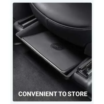 BASENOR Upgrade Tesla Model 3/Y Table Tray, Foldable Stable Center Console Car Food Eating/Laptop Work Desk for Road Trips, Autopilot, 2021-2025 Model Y and 2021-2023 Model 3 Interior Accessories