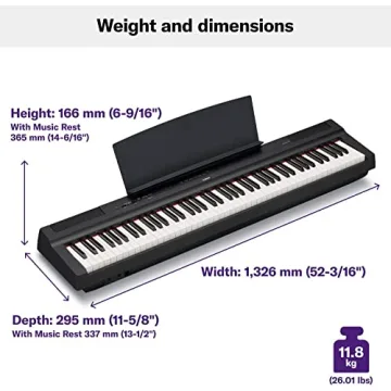 Yamaha P125A 88-Key Weighted Action Digital Piano Black
