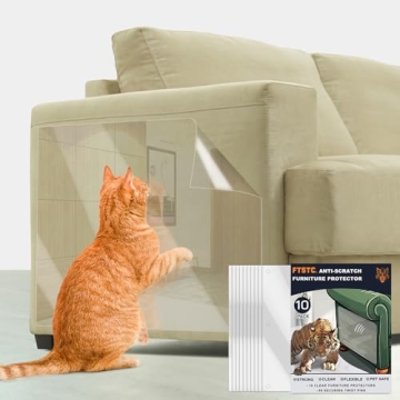 FTSTC Anti Cat Scratch Furniture Protector, 10-Pack, Furniture Protectors from Cats Scratching, Heav...