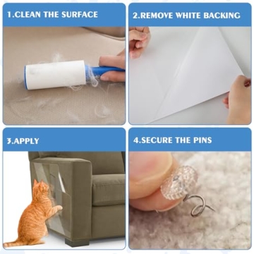 FTSTC Cat Scratch Furniture Protectors, 10-Pack Heavy Duty