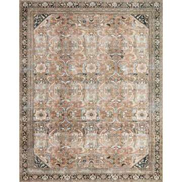 Loloi II Wynter Collection WYN-02 Auburn/Multi 8'-6" x 11'-6", .13" Thick, Area Rug, Soft, Durable, ...