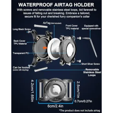 ONEONTA Airtag Dog Collar Holder - Waterproof & Durable