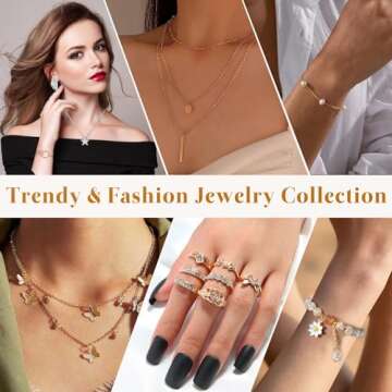 Larchio Jewelry Advent Calendar 2023 Adult Women Teen Girls, Christmas Countdown Calendar Gifts with Gold Bracelets Necklace Rings Earrings Christmas Gifts for Girlfriend Wife Daughter Mom