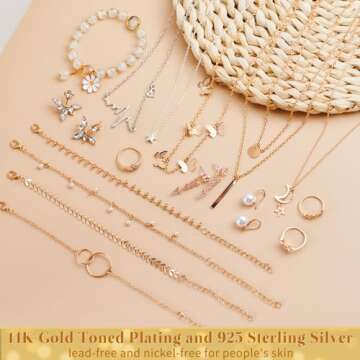 Larchio Jewelry Advent Calendar 2023 Adult Women Teen Girls, Christmas Countdown Calendar Gifts with Gold Bracelets Necklace Rings Earrings Christmas Gifts for Girlfriend Wife Daughter Mom