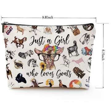 Goat Gifts for Goat Lovers Goat Makeup Bag Animal Lover Gifts for Women Just A Girl Who Loves Goats ...