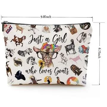 Goat Gifts for Goat Lovers Goat Makeup Bag Animal Lover Gifts for Women Just A Girl Who Loves Goats ...
