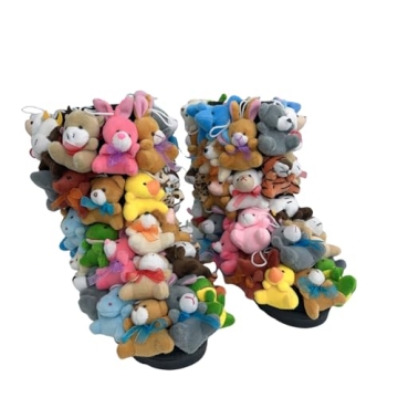 YFJNV Winter Snow Boots - Teddy Bear Inspired Mid-Calf Fluffy Boot