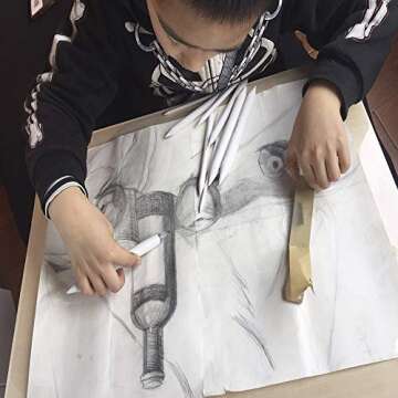 Meikeer 10 PCS Blending Stumps and Tortillions Paper Art Blenders with 1 Sandpaper Pencil Sharpener ...