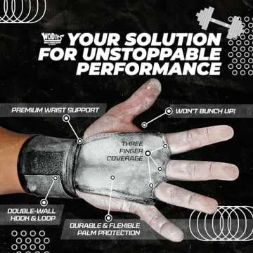 JerkFit WODies 3 Hole Gymnastics Grips with Wrist Support - Hand Grips, Latex Free Elastic Crossfit ...