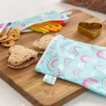 Bumkins Reusable Sandwich and Snack Bags, for Kids School Lunch and for Adults Portion, Washable Fab...