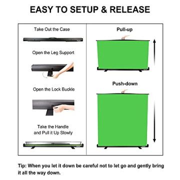 FUDESY Large Green Screen - Collapsible & Portable Backdrop