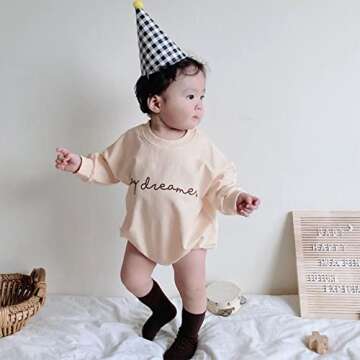 Baby Girl Boy Crewneck Sweatshirt Romper, Long Sleeve Rainbow Pullover Sweater Top Warm Fall Winter ...