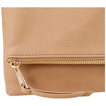 The Drop Women's Southampton Zipper Clutch in Taupe