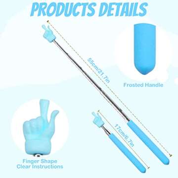4Pcs Telescopic Teachers Pointer, Mini Extendable Hand Pointer Finger Pointer Stick, Retractable Cla...
