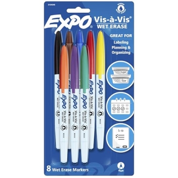 Vibrant EXPO Vis-a-Vis Wet Erase Markers - 8 Count Set