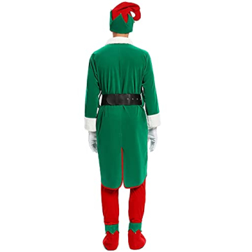 Deluxe Santa Elf Costume for Men - 6 Piece Set