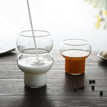 Mokylor Gourd Shape Glass Tumblers - Set of 2 Creative Drinkware