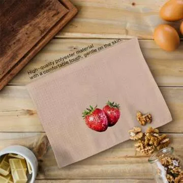 Tzhim Strawberry Kitchen Towels, Disco Ball Strawberry Hand Towels, Retro Strawberry Dish Towels Dishcloths Tea Towels for Kitchen, Trendy Preppy Girly Room Kitchen Bathroom Decor Set of 2 16x24in