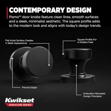 Kwikset Pismo Passage Door Knob - Easy Installation & Modern Design