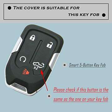 TANDRIVE 2PCS Silicone Smart Key Fob Cover for 2023 2022 2021 2020 2019 GMC Sierra and Chevy Silvera...