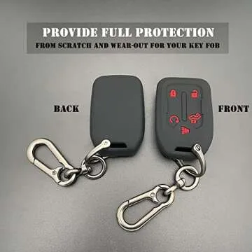 TANDRIVE 2PCS Silicone Key Fob Cover for Chevy Silverado