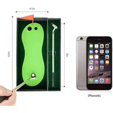 MOSNAI Golf Club Pen Set, Mini Desktop Golf Pen Gift Set with Putting Green 2 Balls, Flag and 3 Colors Metal Golf Club Gel Pens