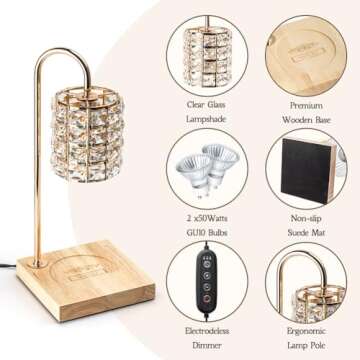 Marycele Candle Warmer Lamp with Timer, Wax Melt Warmer Electric Candle Warmer Light, Modern Vintage...