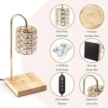 Marycele Candle Warmer Lamp with Timer, Wax Melt Warmer Electric Candle Warmer Light, Modern Vintage...